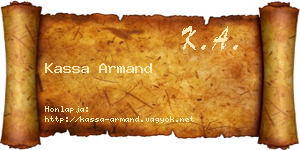 Kassa Armand névjegykártya
